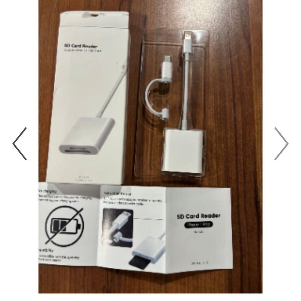 Bundle SD Iphon Ipad SD Card Reader Type C & White FireWire 800 Adapter Cable